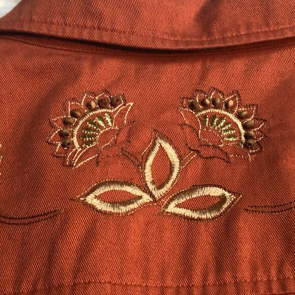 Drapers & Damons Orange Long Sleeve Embroidered Autumn Fall Jacket XL - Picture 14 of 15